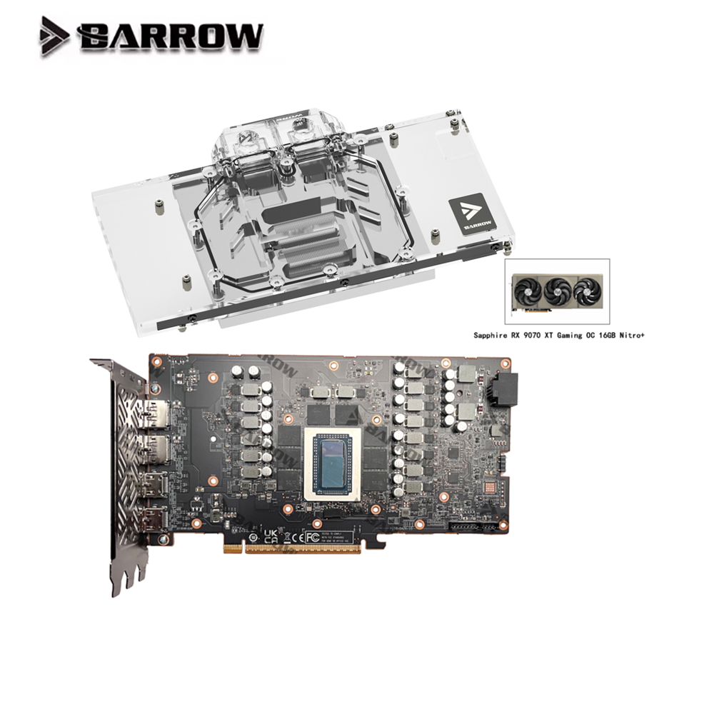 Barrow GPU Water Block For Sap - огляд і ціна Rx 9070 Xt