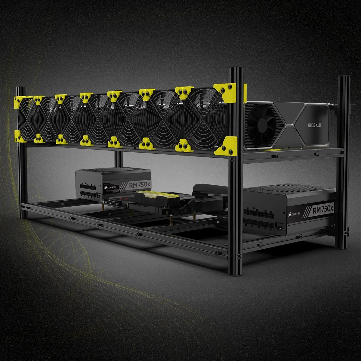 1pc 8 GPU Graphics card Alumin - огляд і ціна Gpu Mining Rig Frame 8 Gpu